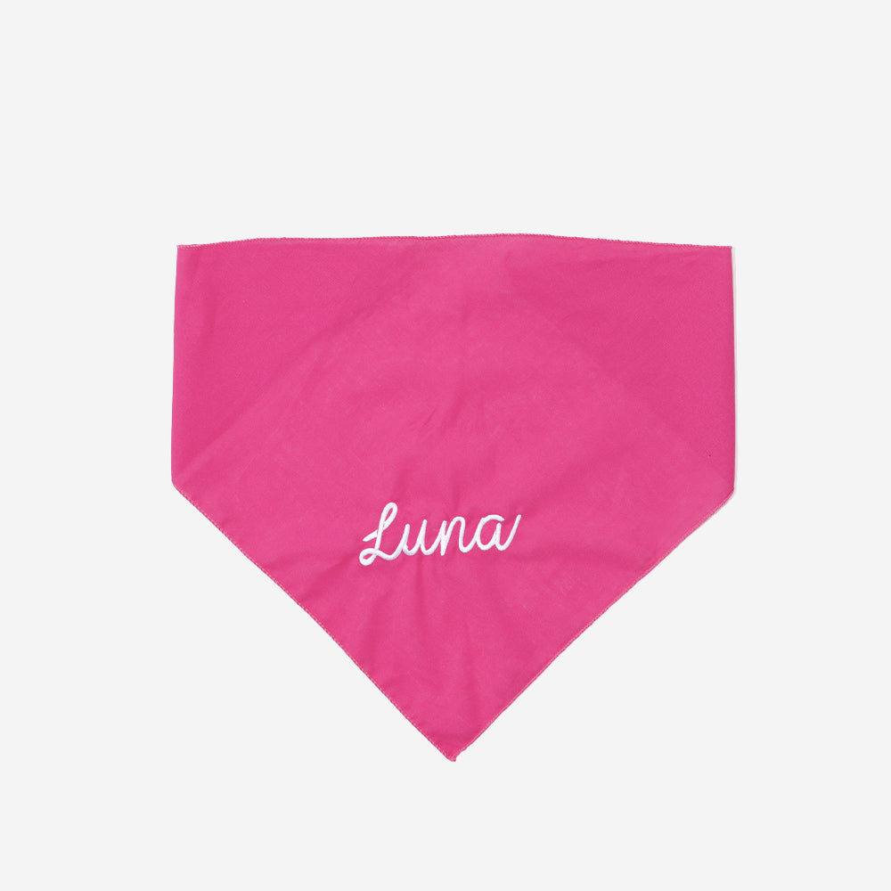 personalized dog bandana in hot pink