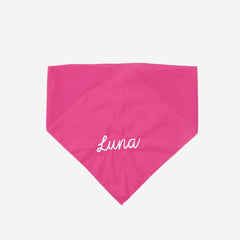 personalized dog bandana in hot pink