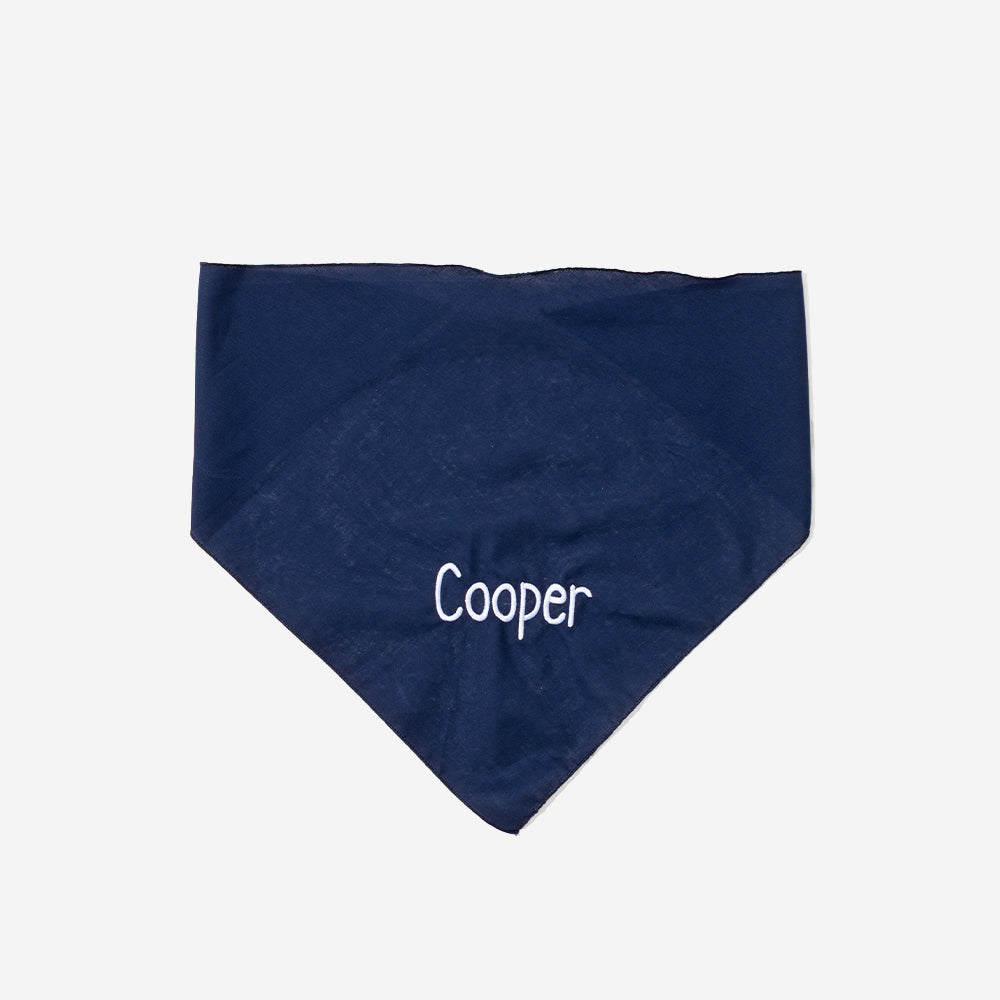 personalized dog bandana in navy