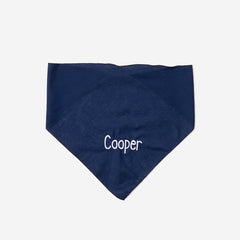 personalized dog bandana in navy