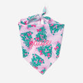 personalized dog bandana in pink christmas trees new