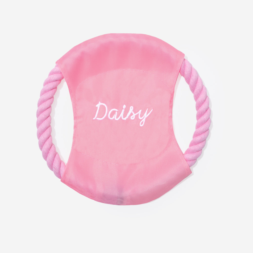 personalized dog frisbee in pink