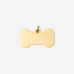 personalized dog tag in gold