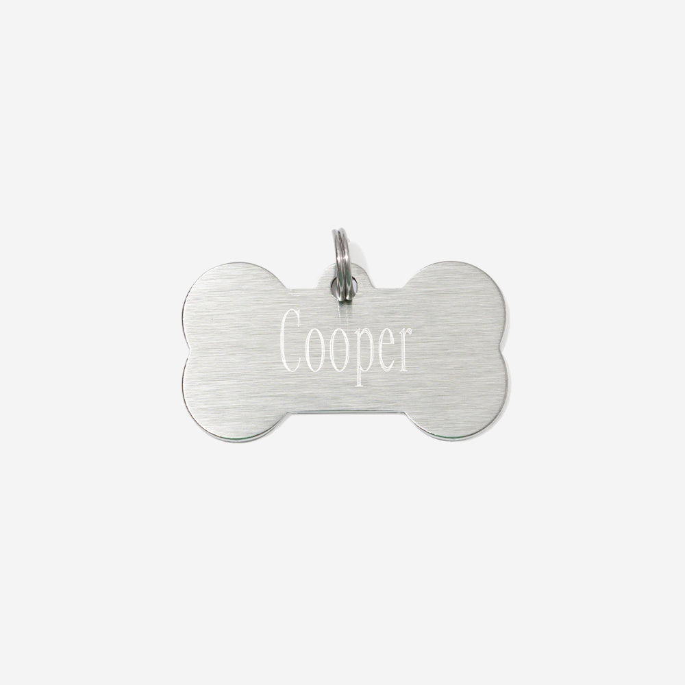 personalized dog tag in silver