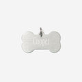 personalized dog tag in silver
