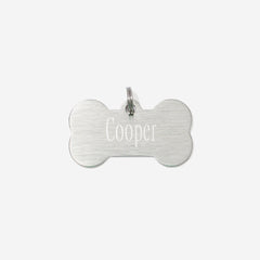 personalized dog tag in silver