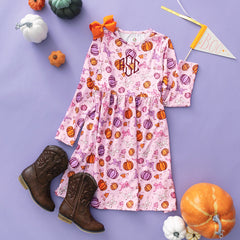 personalized girls twirl dress in pretty pumpkins ootd 