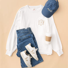 personalized ivory oversized sweatshirt ootd 