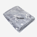 personalized kids plush blanket in dinosaurs skeletons 