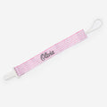 personalized paci clip in pink seersucker