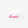personalized pet ceramic pet bowl in white
