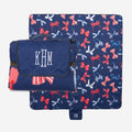 personalized picnic blanket in patriotic bows