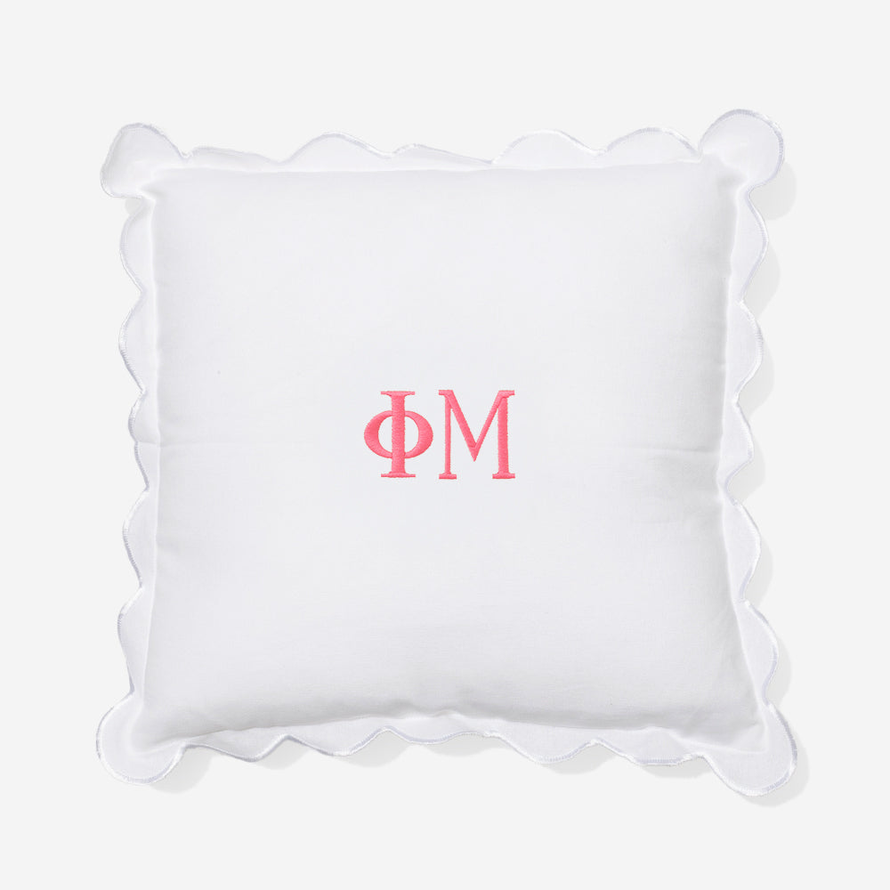 Phi Mu Pillow Sham in White