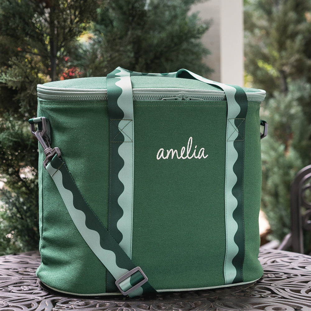 pine cooler on table outside