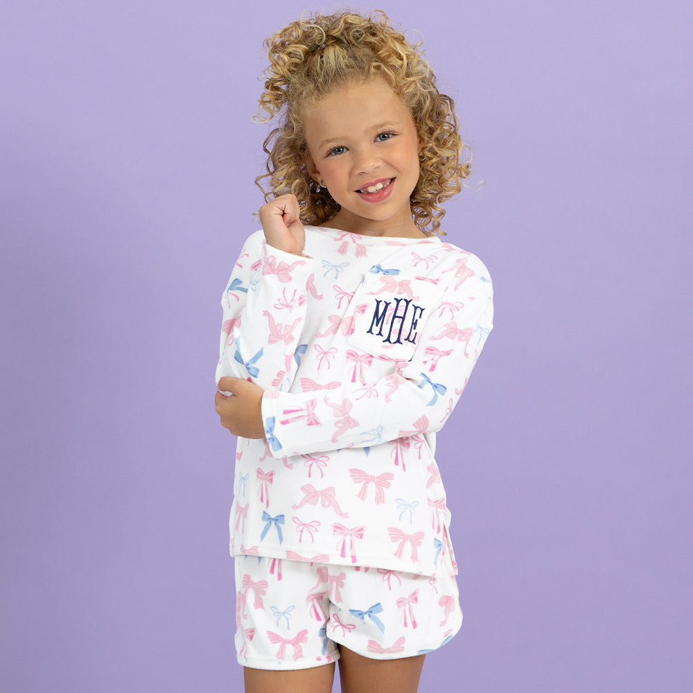 pink blue coquette kids softspun lounge set on jaxy