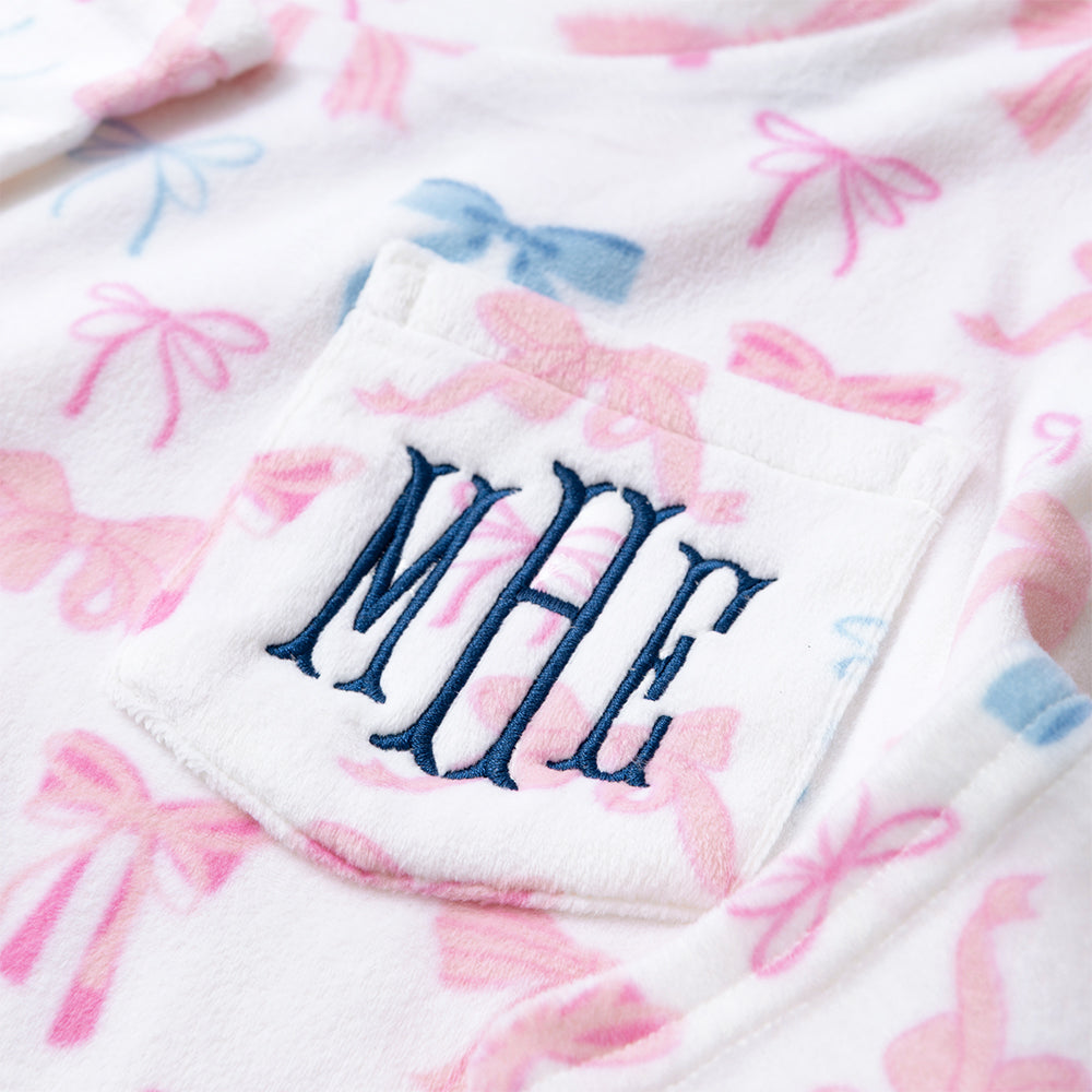 pink blue coquette kids softspun lounge set up close