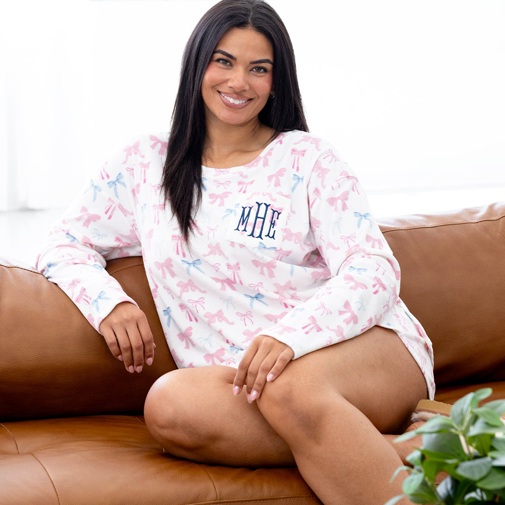 pink blue coquette softspun lounge set on julia ann