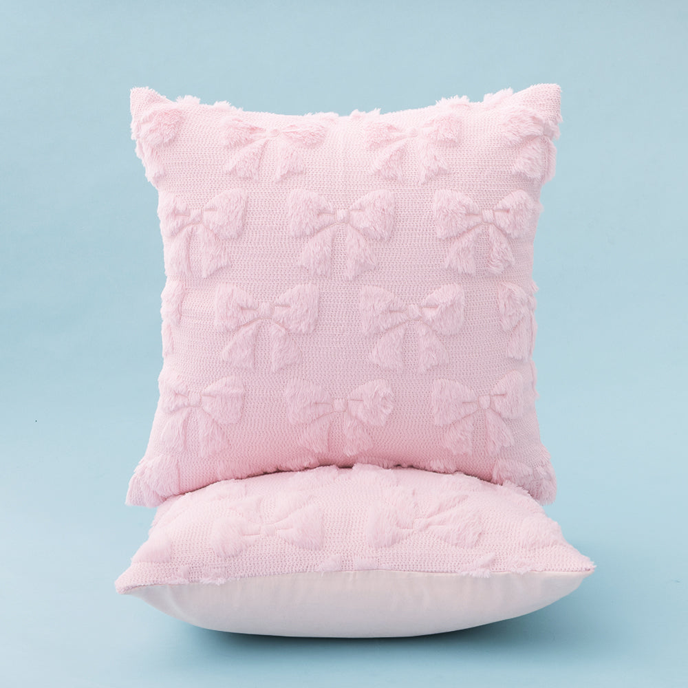 pink bow pillow shams