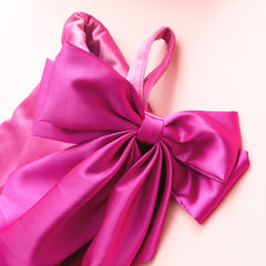 pink bow stocking up close