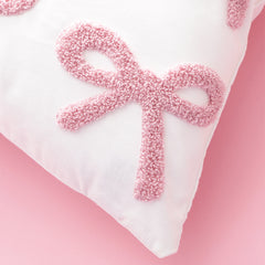pink bows bow pillow sham up close of bow