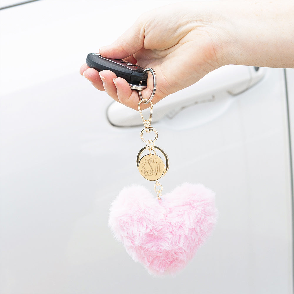 pink heart keychain car keys
