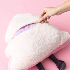 pink kids blanket pillow back view