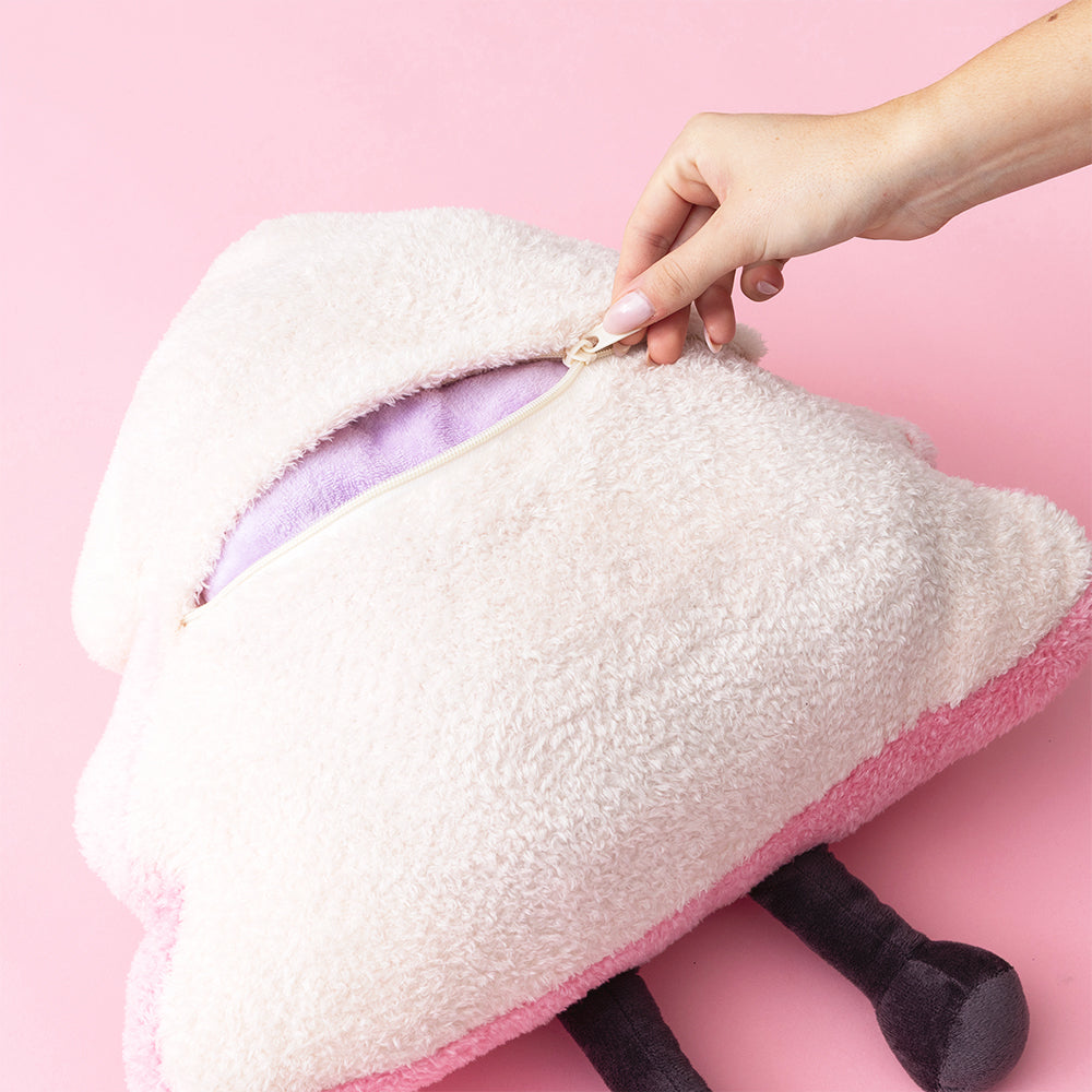 pink kids blanket pillow back view