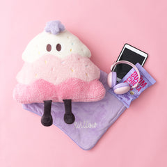 pink kids blanket pillow flatlay