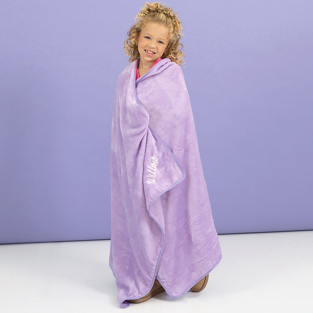pink kids blanket pillow wrapped around jaxy