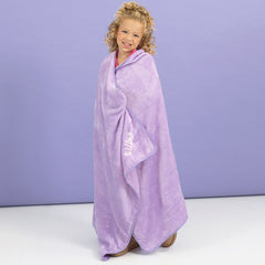 pink kids blanket pillow wrapped around jaxy