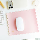 Monogrammed Scalloped Mouse Pad | Pink