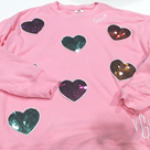 BLOOPER CLOTHING: Monogrammed Sequin Hearts Sweatshirt