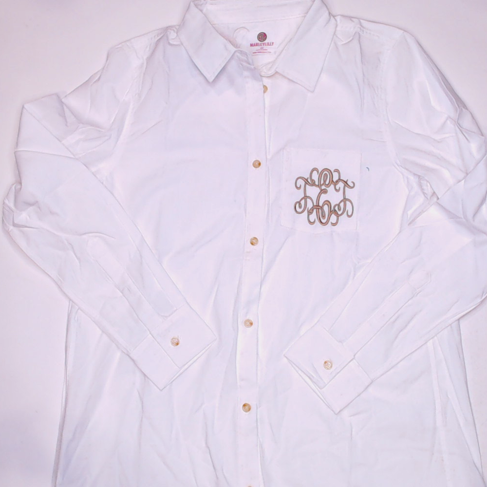 BLOOPER CLOTHING: Monogrammed Button Down Tunic