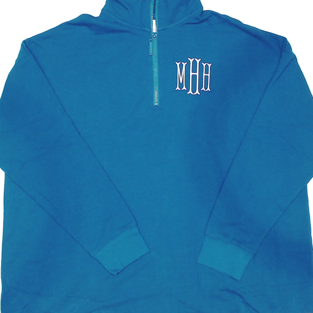BLOOPER CLOTHING: Monogrammed Quarter Zip Sweatshirt