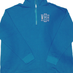 BLOOPER CLOTHING: Monogrammed Quarter Zip Sweatshirt
