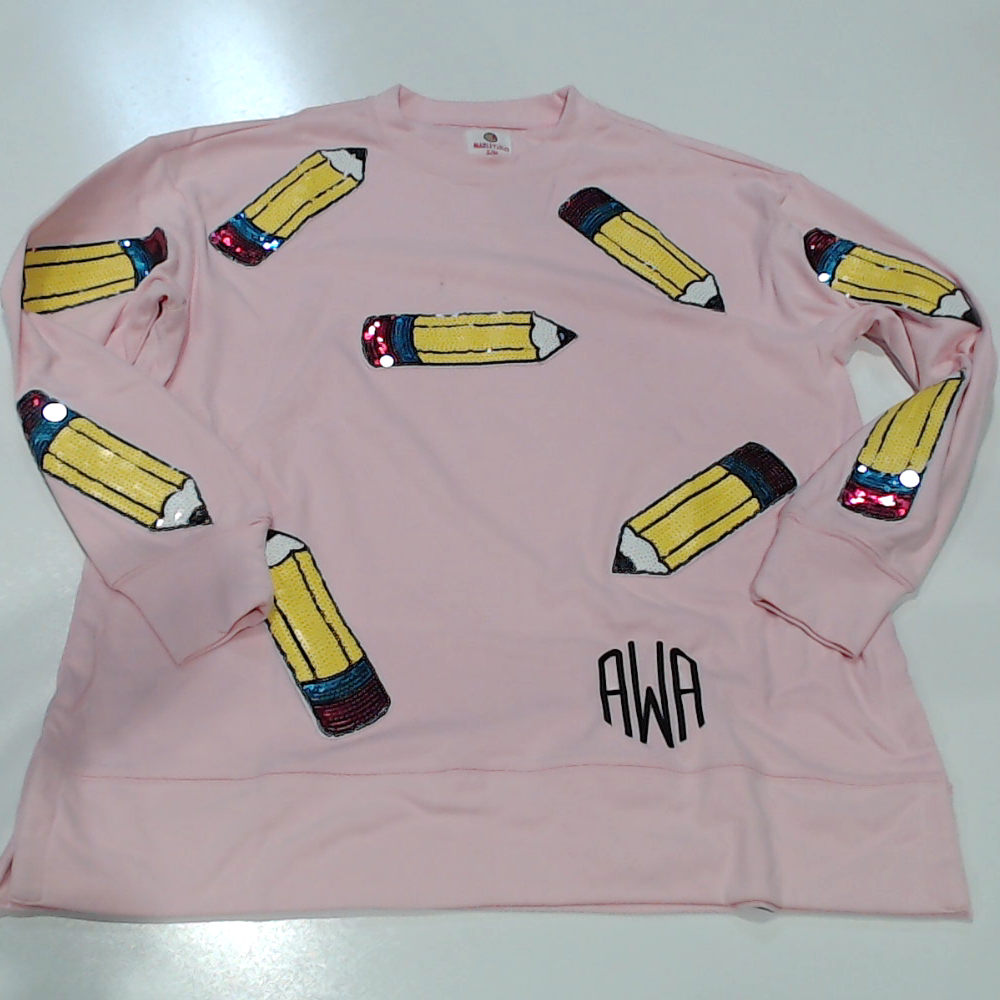 BLOOPER CLOTHING: Monogrammed Sequin Teacher Sweatshirt