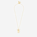 Monogrammed bow necklace in gold