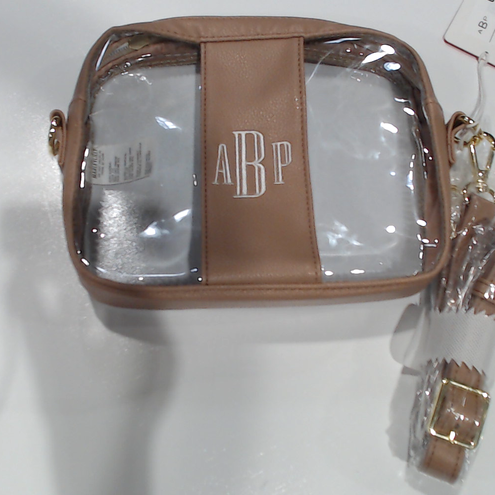 BLOOPER BAG: Monogrammed Clear Stadium Crossbody Bag