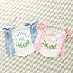 duo new baby banner in pink and blue