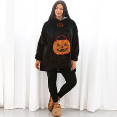 pumpkin blanket hoodie on julia ann