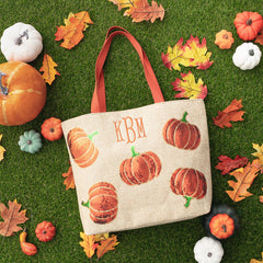 pumpkin sequin tote fall flatlay