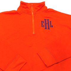 BLOOPER CLOTHING: Monogrammed Quarter Zip Sweatshirt