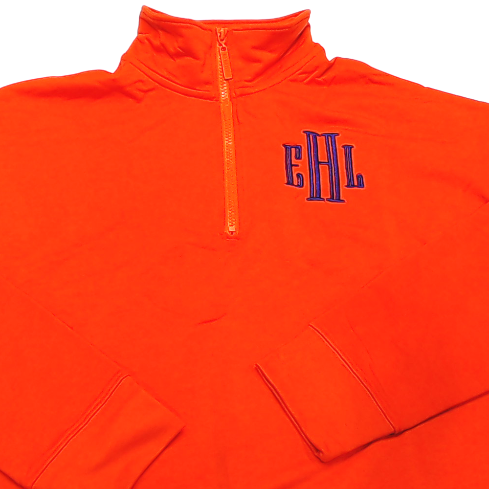BLOOPER CLOTHING: Monogrammed Quarter Zip Sweatshirt