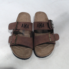 BLOOPER SHOES: Monogrammed Double Strap Sandals