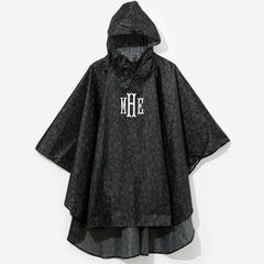 Monogrammed Rain Poncho | Onyx Leopard