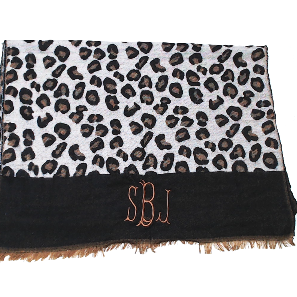 BLOOPER ACCESSORY: Monogrammed Leopard Scarf
