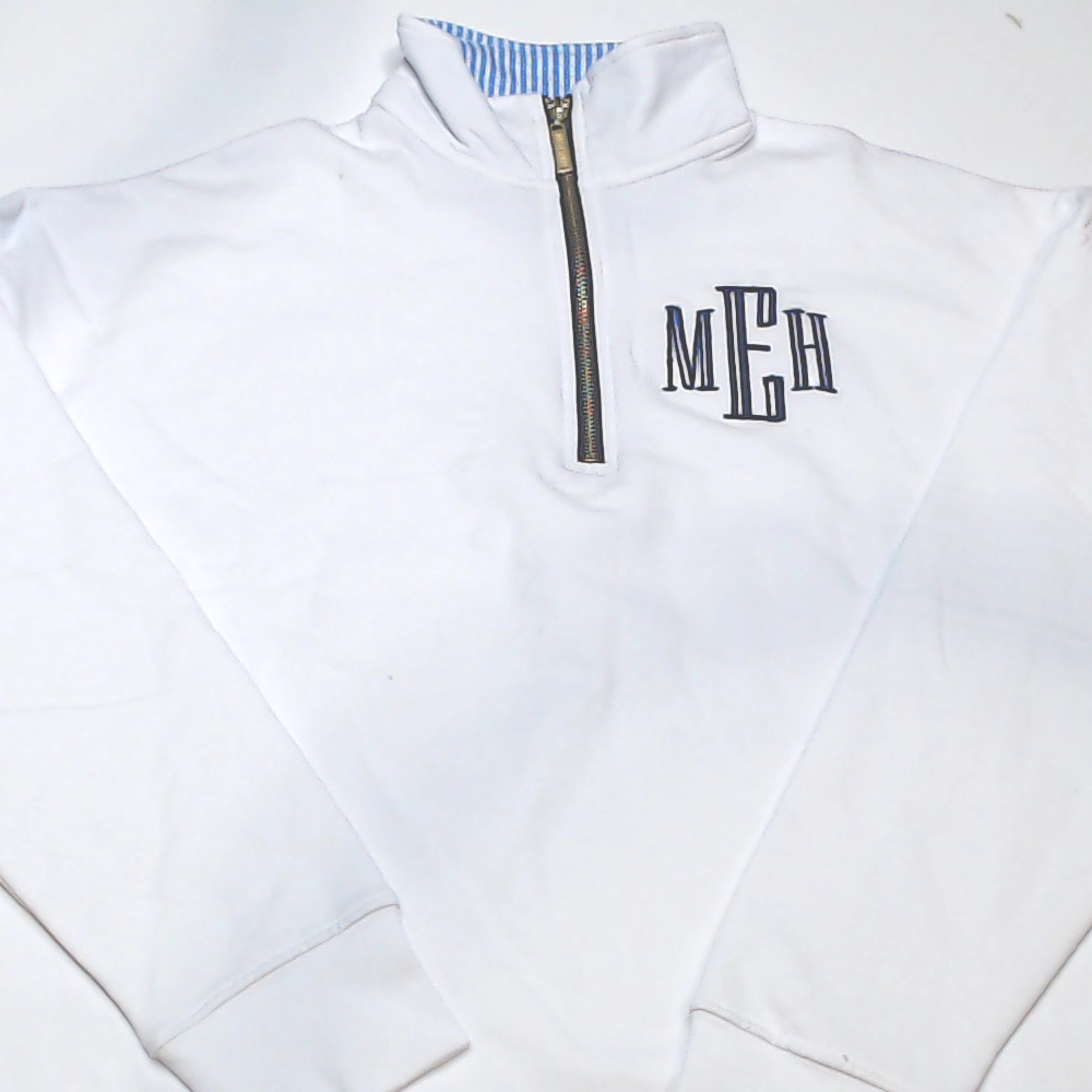 BLOOPER CLOTHING: Monogrammed Quarter Zip Sweatshirt