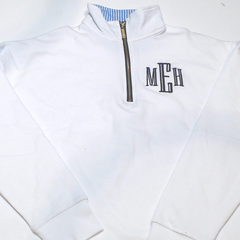 BLOOPER CLOTHING: Monogrammed Quarter Zip Sweatshirt