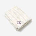 Sigma Kappa Plush Blanket | Neutral Herringbone