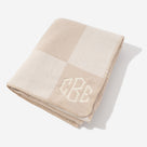 Monogrammed Checkered Blanket | Tan